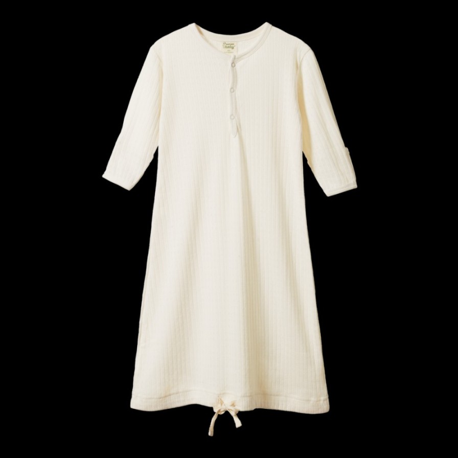 Sleep Nature Baby Sleeping Gowns | Pointelle Sleeping Gown Natural